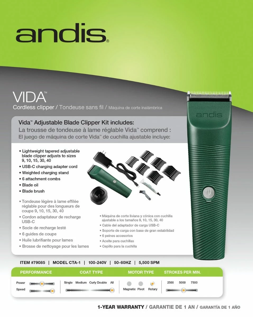 Andis Vida Adjustable Blade Clippers - Image 8