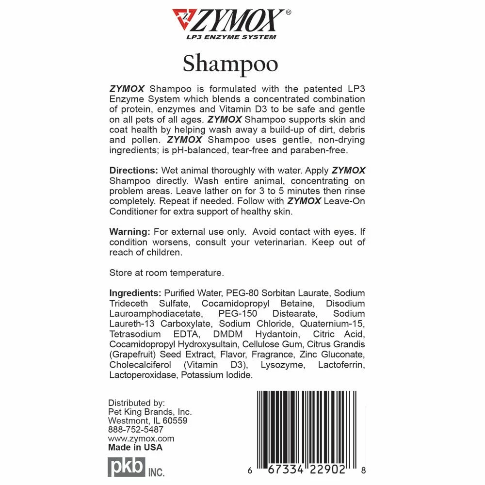 Zymox Shampoo With Vitamin D3 12oz - Image 2